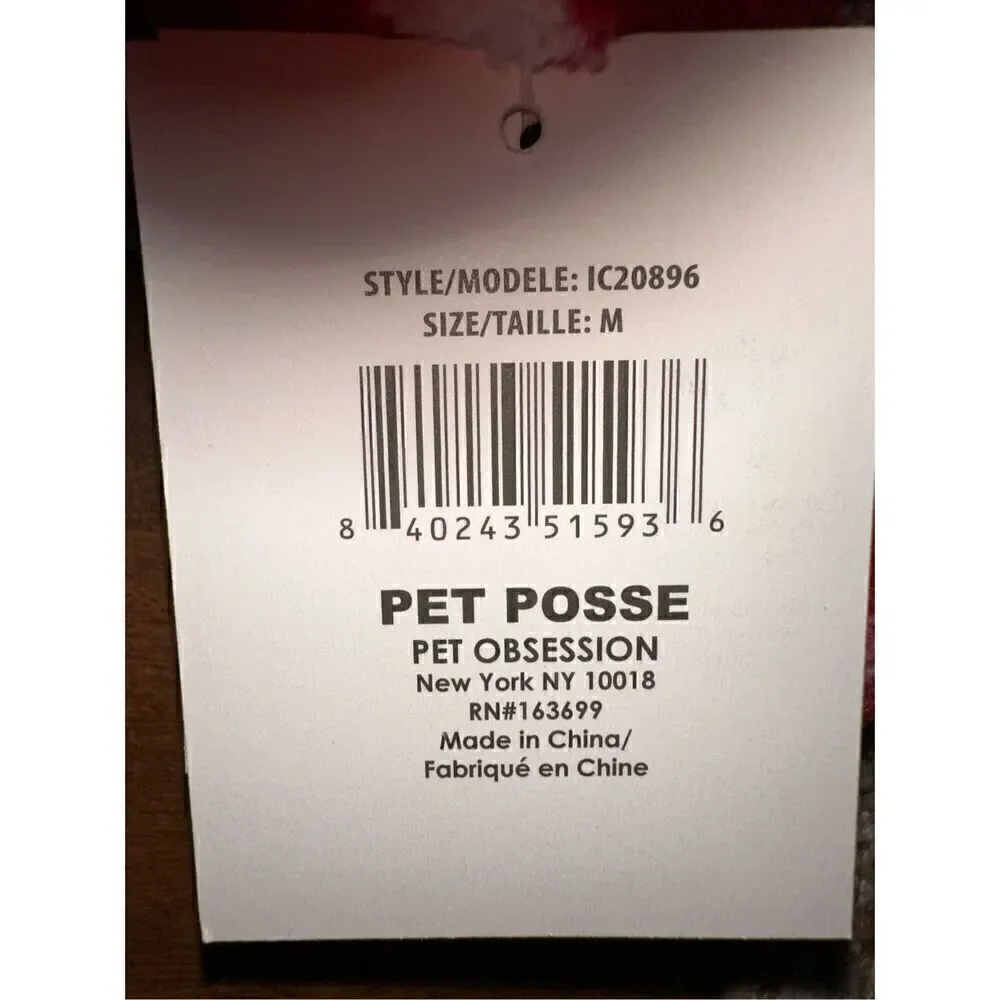 Pet Posse Flannel Dog Romper Size Medium 14”